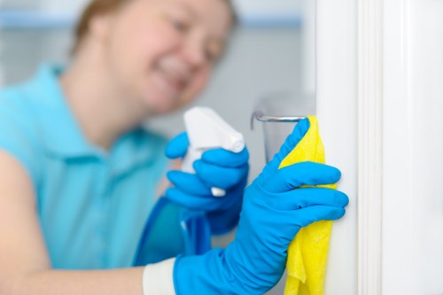 Local cleaning team finishing a post-build clean in N7