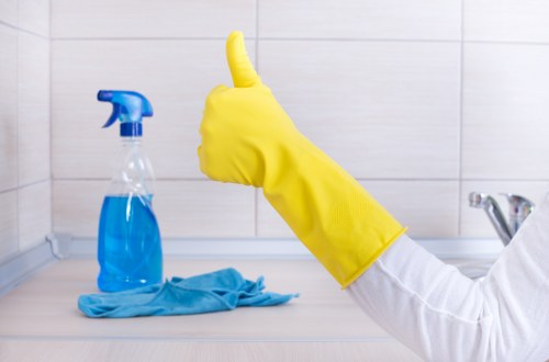 Upholstery cleaner treating a fabric sofa in a local North London property