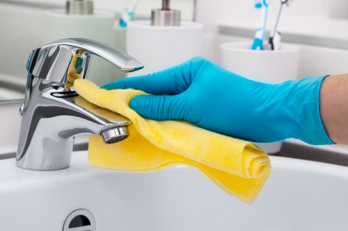 Local mattress cleaning team working in a London property