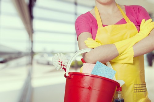Office floor and touchpoint cleaning in a busy N7 workplace