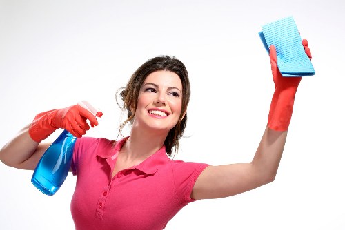 Cleaning staff servicing shared communal areas in a managed building