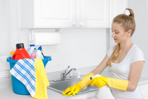 Preparing carpets for professional cleaning in a north London property